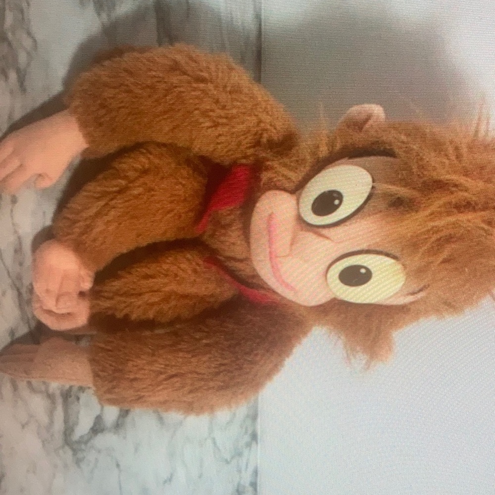 Vintage 1992 Disney Aladdin Abu stuffed Monkey with Red